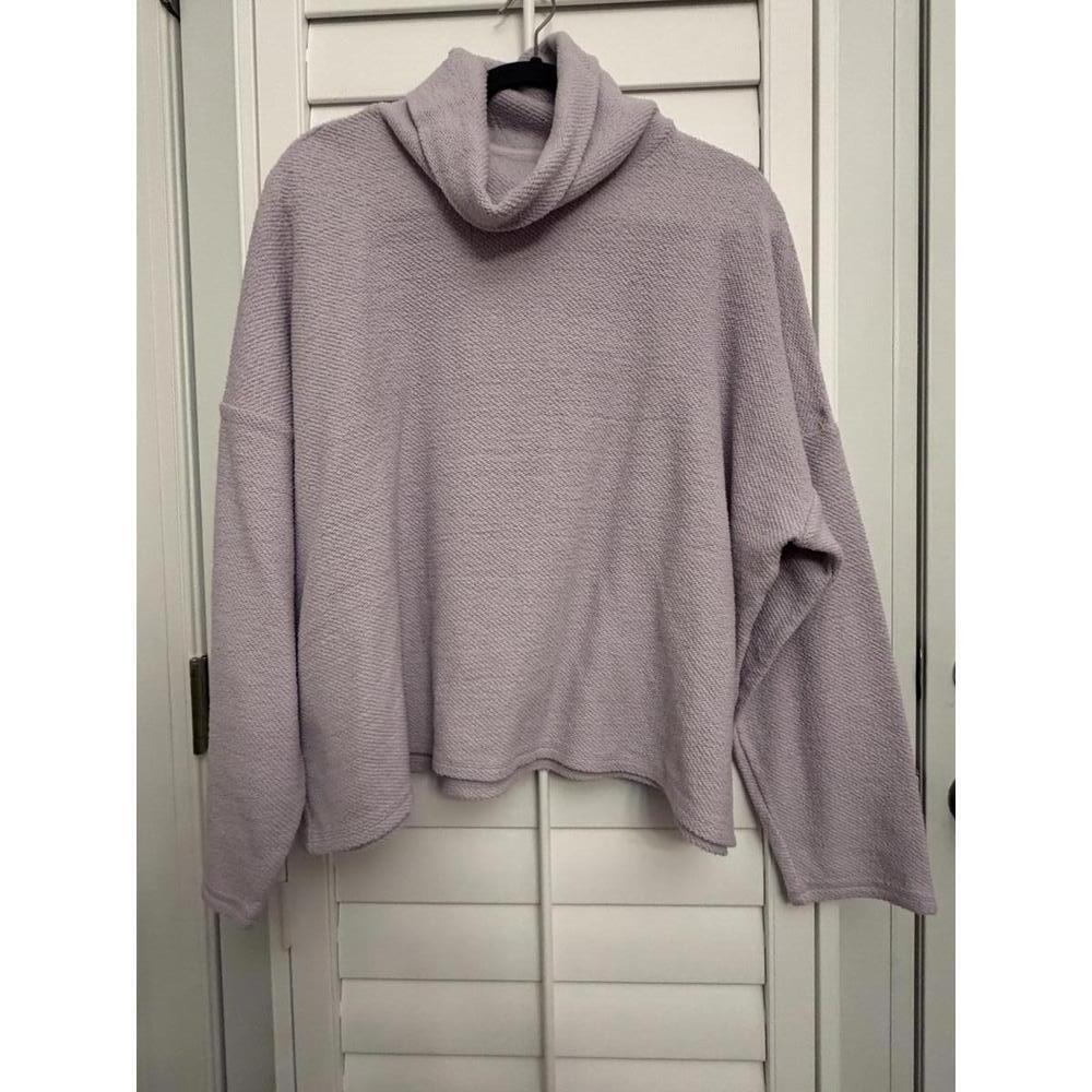 Aerie cowl neck crop sweater light purple size Large